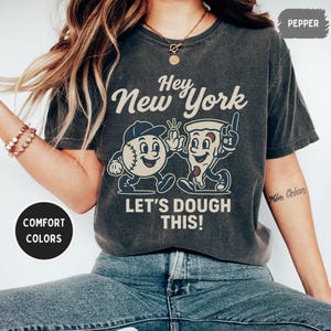 Funny Retro New York Baseball T-shirt, Vintage NYC Tee, Hipster Sports Top, Gift for Baseball Fans, Unisex Garment-Dyed Shirt