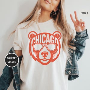 Retro Chicago Football T-shirt, Vintage Football Tee, Comfort Colors Shirt, Unisex Tee, Football Fan Gift