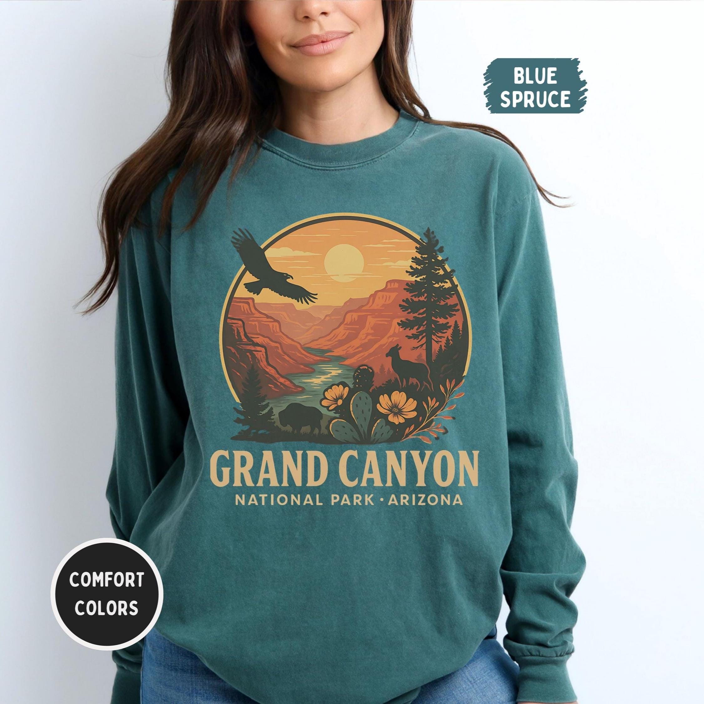 Retro Grand Canyon National Park Long Sleeve T-shirt, Comfort Colors ...