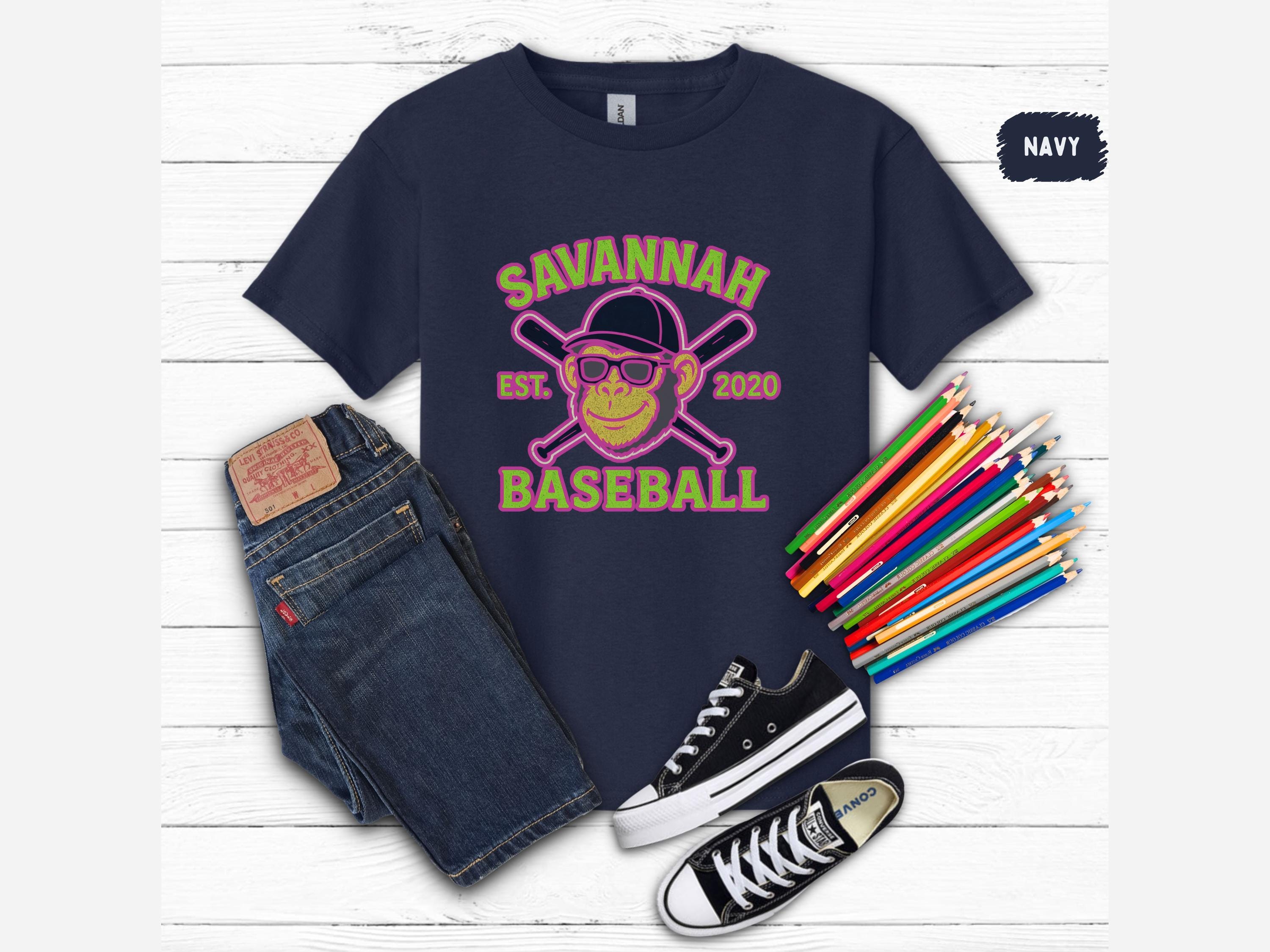 Savannah Baseball Youth Shirt, Kids Tee, Girls Boys Top, Banana Sports Fan Gift, Let's Go Bananas, funny baseball tee, Party Animal