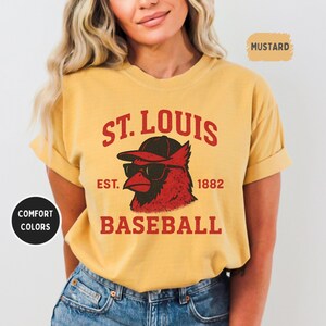 chemise vintage St. Louis Baseball Comfort Colors, t-shirt St. Louis Cardinals, cadeau pour fan de baseball, t-shirt de sport rétro, t-shirt unisexe, teint en pièce