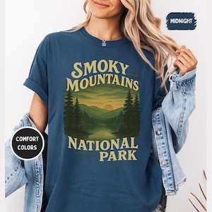 Retro Great Smoky Mountains National Park Comfort Colors T-shirt, Vintage National Park Tee, Mountain Lover Gift, Outdoor Hiking Shirt,
