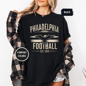 Vintage Philadelphia Football Comfort Colors T-shirt, Retro Philly tee, Birds Vintage Football Fan Shirt, Distressed Football Tee, Football image 10