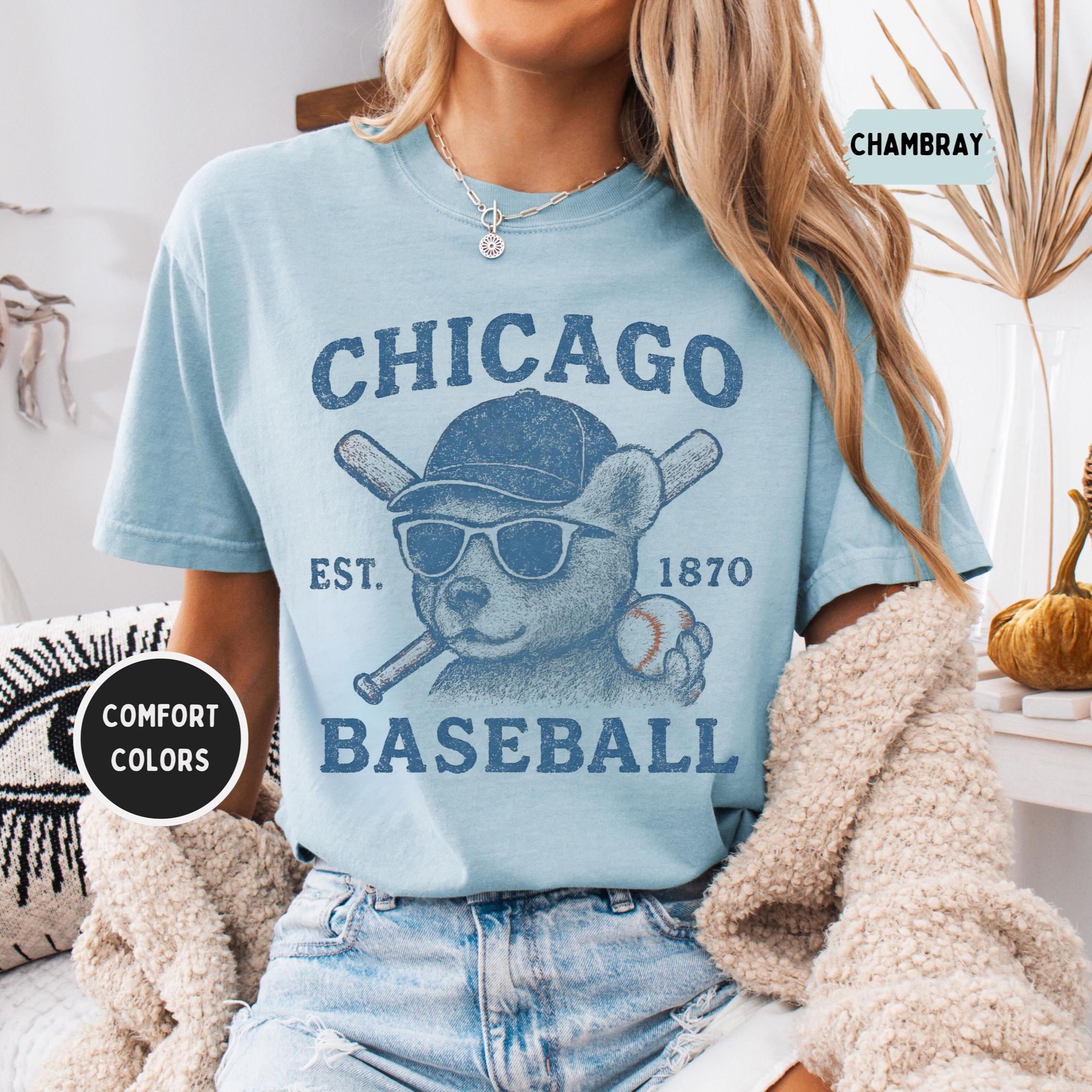 Vintage Chicago Baseball Comfort Colors T-shirt, Retro Baseball Tee, Cub  bear Sweatshirt. Fan Gift, Unisex Graphi, Distressed Baseball
