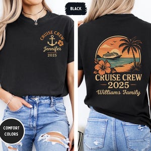 Custom Cruise Crew 2025 Unisex Garment-Dyed T-shirt, Comfort Colors Shirt, Cruise Ship Vacation Tee, Family Reunion Beachwear, Nautical
