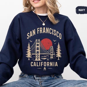 Vintage San Francisco Sweatshirt, Retro San Fran Jumper, Classic SF Pullover, Unisex Bay Area Crewneck Golden Gate Old School California Top