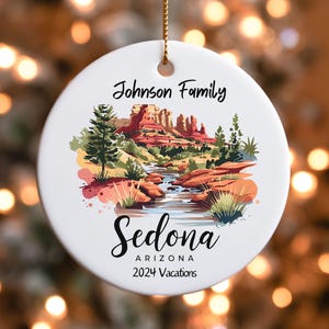 Sedona Arizona Personalized Ornament, Ceramic Ornament, Southwest Decor, Holiday Gift, Custom Christmas Decoration, Personalized Keepsake
