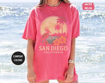 Vintage San Diego California Comfort Colors T-Shirt, Unisex Tee, Retro Graphic Tee, Soft Vintage Shirt, Beach Lover Gift