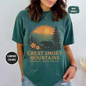 Retro Great Smoky Mountains National Park Comfort Colors T-shirt, Nature Lover Apparel, Mountains Graphic Tee, Outdoor Adventure gift Hiking