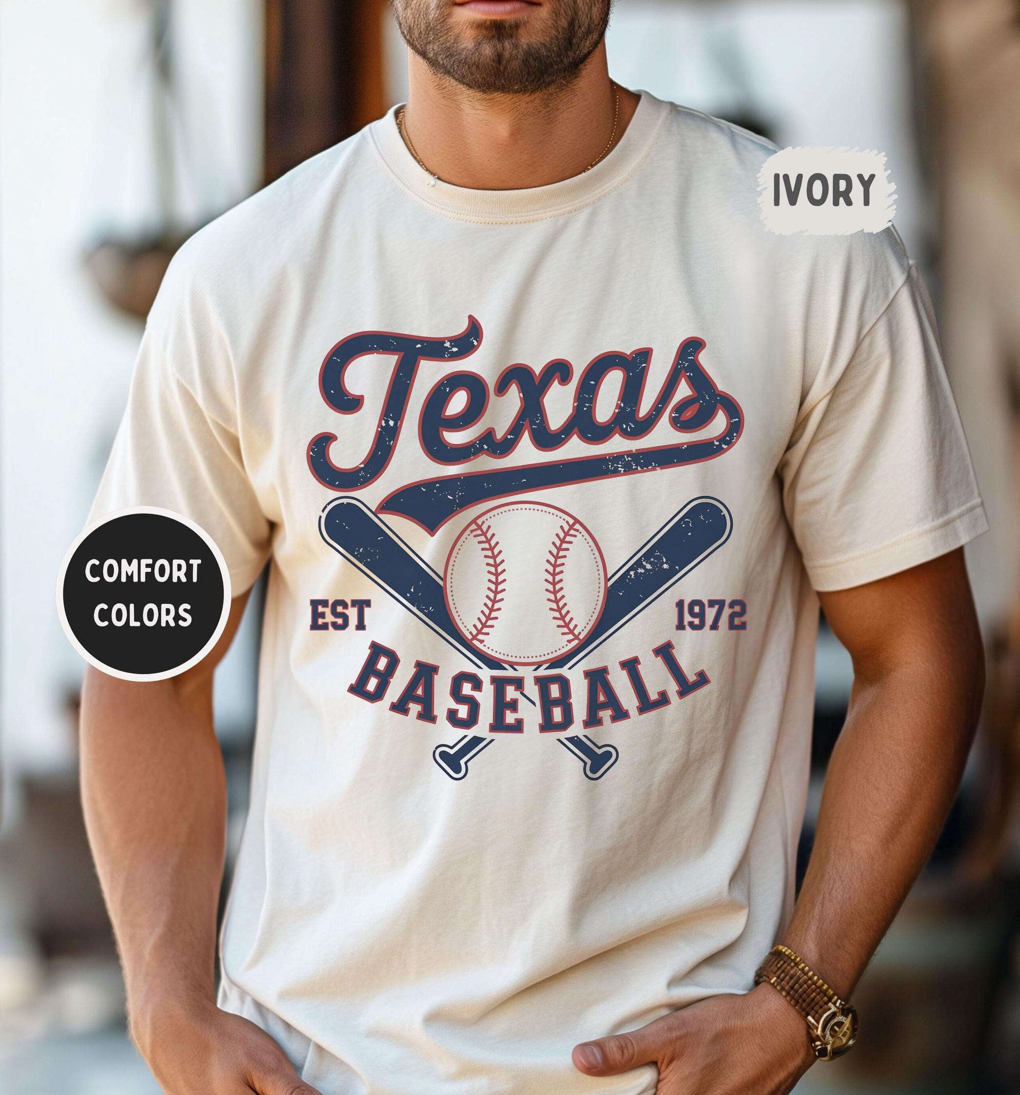 Texas Baseball Comfort Colors T-shirt, Fan Apparel, Sports Team Shirt, Baseball Lover Gift, Game Day Clothing