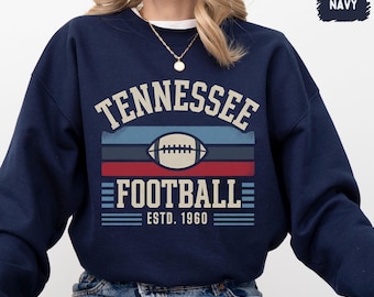 Bluza z kapturem Tennessee Football w stylu vintage – unisex, z okrągłym dekoltem, odzież dla kibiców, prezent dla fanów sportu, strój na mecz, sweter Tennessee, miłośnik futbolu