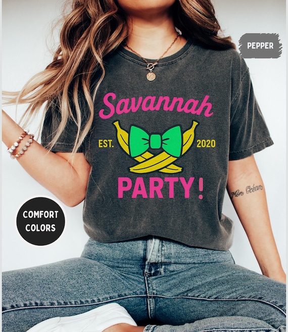 Retro Savannah T-shirt, Vintage Baseball Team Shirt, Comfort Colors Tee, Party Animal Unisex Garment-Dyed Top