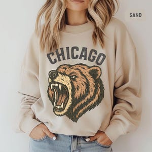 Vintage Chicago Football Sweatshirt, Retro Chicago Sports Crewneck, Classic Football Fan Jumper, Chicago Athletic Apparel