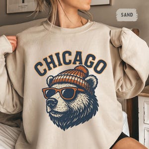 Vintage Chicago Football Sweatshirt, Vintage Fan Top, Sports Team Crewneck Jumper, Gift for Football Lover, Chicago Apparel