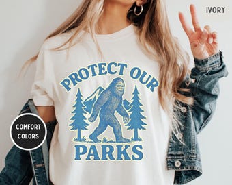 Vintage Protect our Parks Comfort Colors T-shirt, Outdoor Nature Lover Tee, Retro Environmentalist Shirt, Earth Day Gift, Unisex Tie Dye