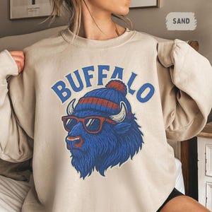 Vintage Buffalo Football Sweatshirt, Vintage Fan Top, Sports Team Crewneck Jumper, Gift for Football Lover, Buffalo Apparel