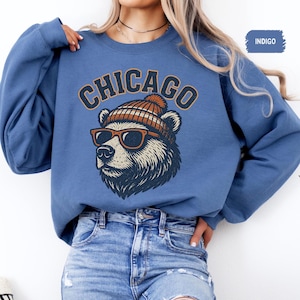 Vintage Chicago Football Sweatshirt, Vintage Fan Top, Sports Team Crewneck Jumper, Gift for Football Lover, Chicago Apparel