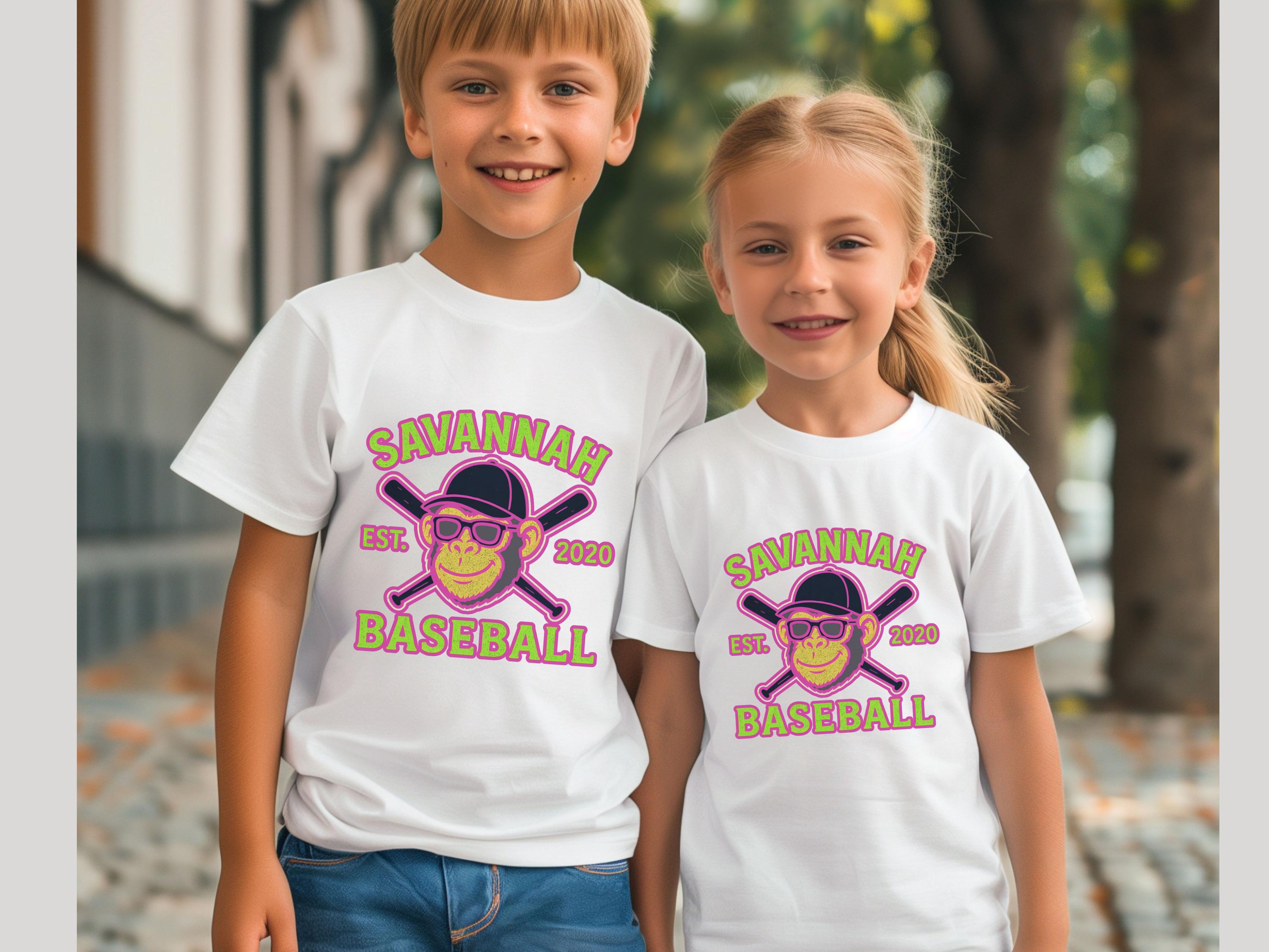 Savannah Baseball Youth Shirt, Kids Tee, Girls Boys Top, Banana Sports Fan Gift, Let's Go Bananas, funny baseball tee, Party Animal