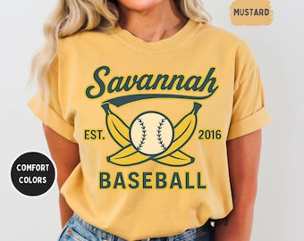 Retro Savannah Baseball T-shirt, Vintage Soft Tee, Unisex Comfort Colors Shirt,  Banana fan gift,  Summer Sports Top