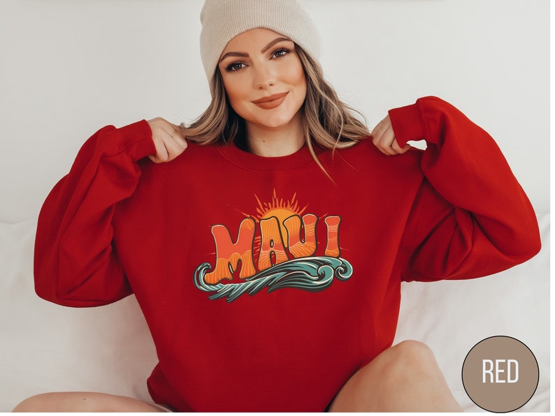 Retro Maui Sweatshirt, Maui Hawaii Crewneck, Beach Sweatshirt, Vintage ...