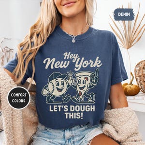 Funny Retro New York Baseball T-shirt, Vintage NYC Tee, Hipster Sports Top, Gift for Baseball Fans, Unisex Garment-Dyed Shirt