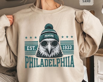 Vintage Philadelphia Football Sweatshirt, Retro Philadelphia Sports Crewneck, Classic Football Fan Jumper, Philly Game day Athletic Apparel