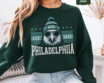 Vintage Philadelphia Football Sweatshirt, Retro Philadelphia Sports Crewneck, Classic Football Fan Jumper, Philly Game day Athletic Apparel
