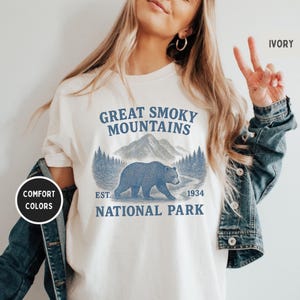 Retro Great Smoky Mountains National Park T-shirt, Comfort Colors Tee, Unisex Mountain Graphic Shirt, Vintage Style Top, Nature Lover Gift
