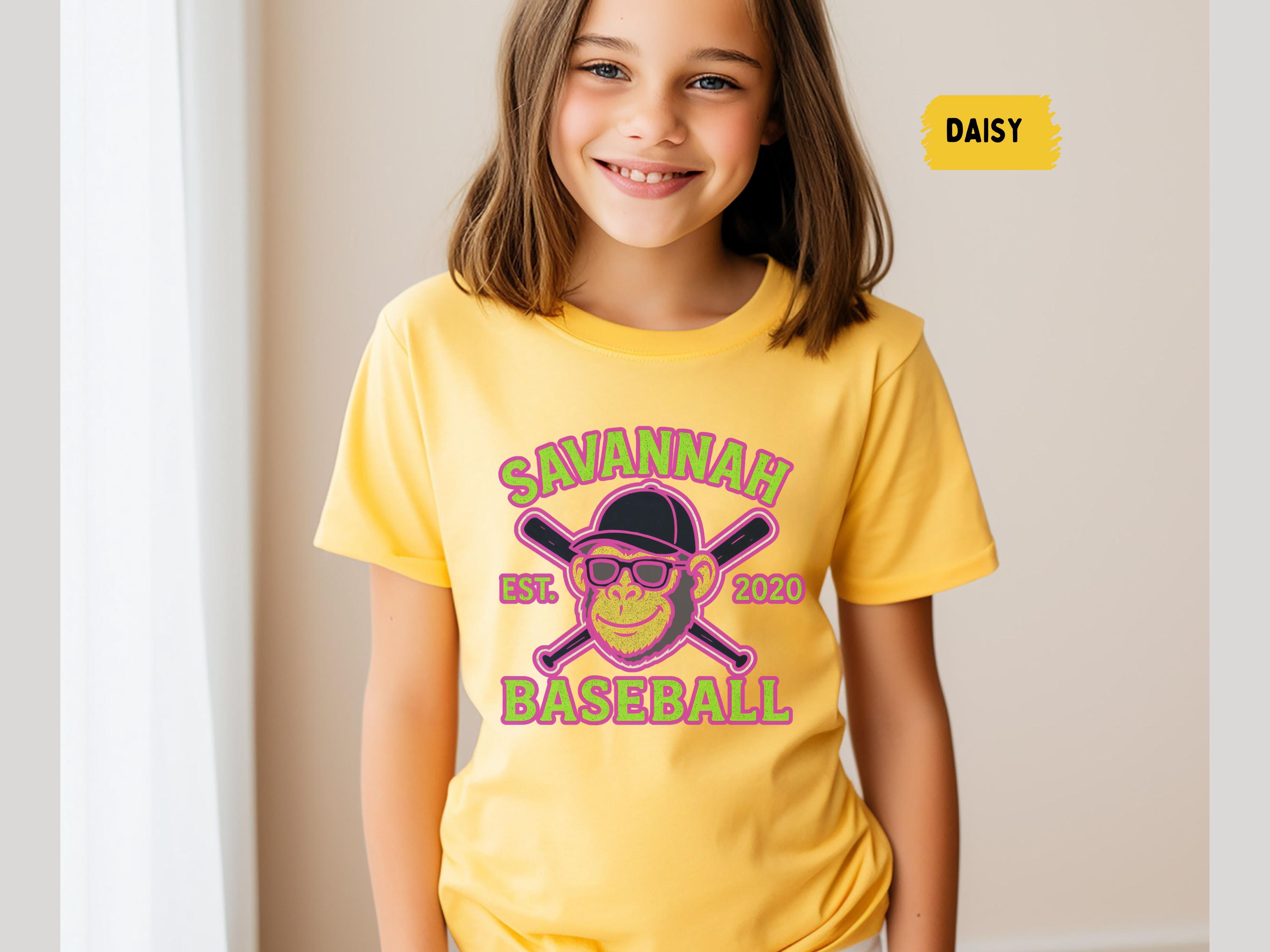 Savannah Baseball Youth Shirt, Kids Tee, Girls Boys Top, Banana Sports Fan Gift, Let's Go Bananas, funny baseball tee, Party Animal