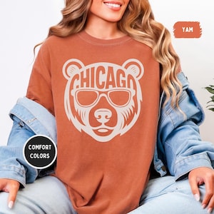 Retro Chicago Football T-shirt, Vintage Football Tee, Comfort Colors Shirt, Unisex Tee, Football Fan Gift