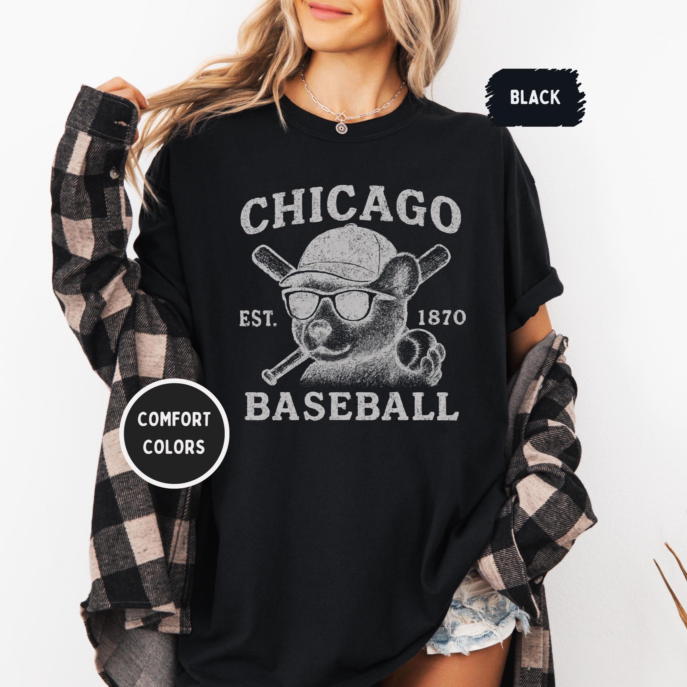 Vintage Chicago Baseball Comfort Colors T-shirt, Retro Baseball Tee, Cub  bear Sweatshirt. Fan Gift, Unisex Graphi, Distressed Baseball