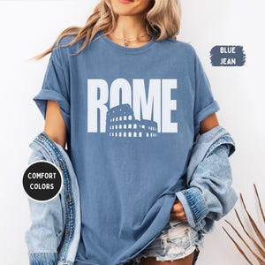 Rome Comfort Colors Unisex Garment-Dyed T-shirt, Roma Italy Tee, Soft Cotton Shirt, Travel Souvenir Top, Vintage Gift Idea