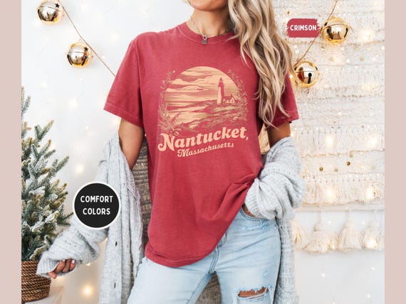 ✨️45R✨️ナンタケット島プリントTシャツ ヴィンテージ ナンタケット ユニセックス T シャツ、ナンタケット