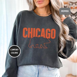 Retro Chicago Football Sweatshirt, Vintage Fan Top, Sport Team Crewneck Jumper, Gift for Football Lover, Chicago Apparel,Comfort Colors 1566