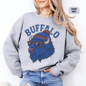 Vintage Buffalo Football Sweatshirt, Vintage Fan Top, Sports Team Crewneck Jumper, Gift for Football Lover, Buffalo Apparel