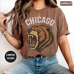 Vintage Chicago Football Tee, Retro Sports Shirt, Comfort Colors T-shirt, Unisex Football Fan Apparel, Gift for Football Fans, Gameday
