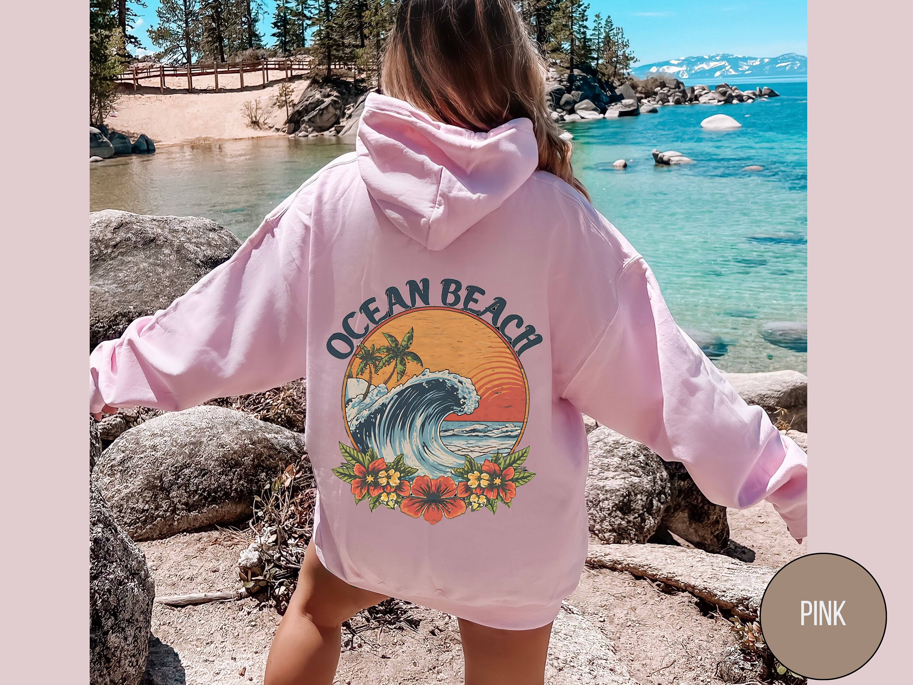 Retro Surf Hoodie Ocean Beach Hoodie, Ocean Beach Hoodie, Trendy