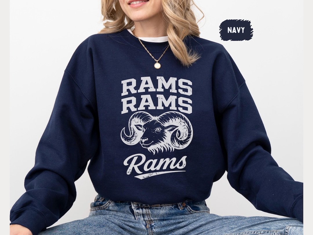Only Rams Sweatshirt Vintage Rams Mascot Sweatshirt, Retro Rams Graphic Crewneck Jumper ...