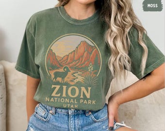 Vintage Zion National Park Comfort Colors T-shirt, Unisex Tee, Unique Gift, Outdoor Lover Shirt, Retro Graphic Tee, Nature Lover, National