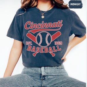 Vintage Cincinnati Baseball Unisex T-shirt, Comfort Colors Shirt for Baseball Fans, Retro Cincy Tee, Distressed Reds Shirt, Sports Fan Gift