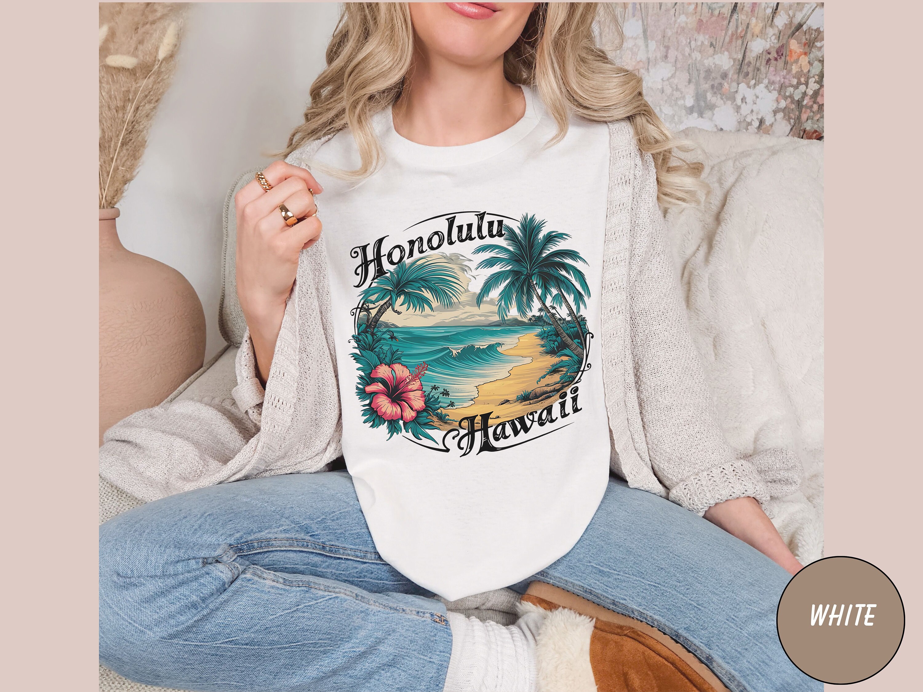 Honolulu Shirt, Vintage Hawaii T Shirt, Beach Tshirt