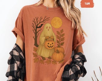 Retro Halloween T-shirt, Vintage Style Comfort Colors Tee, Unisex Shirt for Fall, Spooky Costume Top, Cotton Graphic Tee, Halloween Party