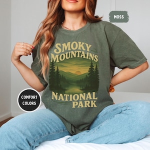 Retro Great Smoky Mountains National Park Comfort Colors T-shirt, Vintage National Park Tee, Mountain Lover Gift, Outdoor Hiking Shirt,