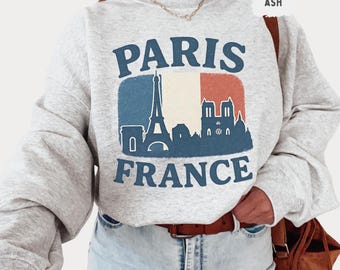 Vintage Paris France Sweatshirt, Eiffel Tower Jumper, French Travel Crewneck, Retro Parisian Pullover, Gift for Traveler, Paris Lover