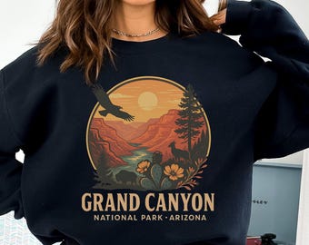 Retro Grand Canyon National Park Sweatshirt - Vintage Crewneck Jumper, Unisex Pullover, Nature Lover Gift, Travel Souvenir, Outdoor
