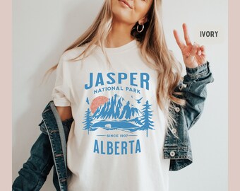 Jasper National Park shirt, Jasper Comfort Colors Shirt Vintage Jasper Tshirt Canadian Rockies tee Rocky Mountains Oversized Canada gifts
