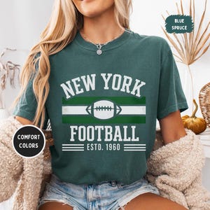 Vintage New York Football T-shirt, Retro New York Shirt, Comfort Colors Unisex Top, Sports Fan Gift, Jet Distressed Gameday Football tee