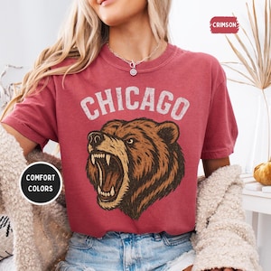 Vintage Chicago Football Tee, Retro Sports Shirt, Comfort Colors T-shirt, Unisex Football Fan Apparel, Gift for Football Fans, Gameday