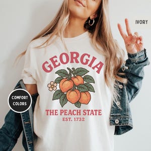 Georgia Peach State Comfort Color T-shirt, Southern Summer Tee, Sweet Georgia Peach Shirt, Cozy Southern Apparel, Peach Lover Gift
