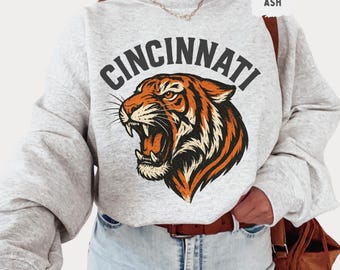 Vintage Cincinnati Football Sweatshirt, Vintage Fan Top, Sports Team Crewneck Jumper, Gift for Football Lover, Cincinnati Apparel